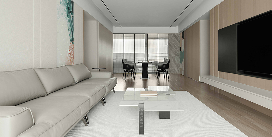 格調(diào)榴園121㎡現(xiàn)代極簡風格三居室裝修案例