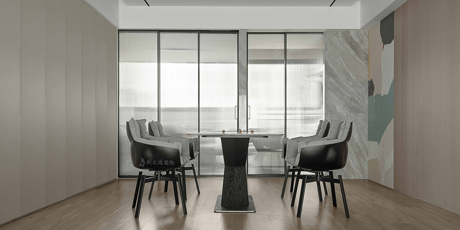 格調(diào)榴園121㎡現(xiàn)代極簡風格三居室裝修案例