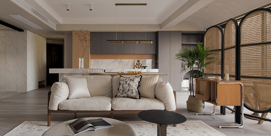 中國(guó)鐵建·花語(yǔ)瀾廷139㎡混搭風(fēng)格三居室裝修案例