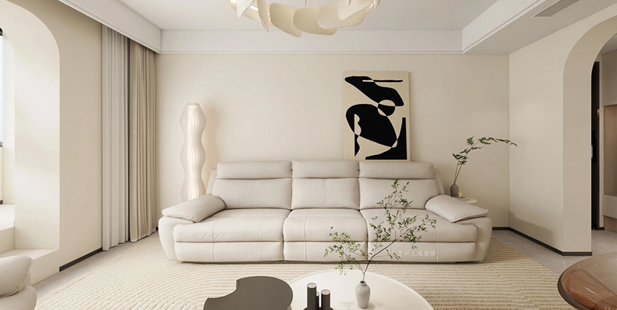 建津里134㎡極簡(jiǎn)奶油風(fēng)格三居室裝修案例