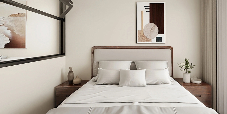 建津里134㎡極簡(jiǎn)奶油風(fēng)格三居室裝修案例