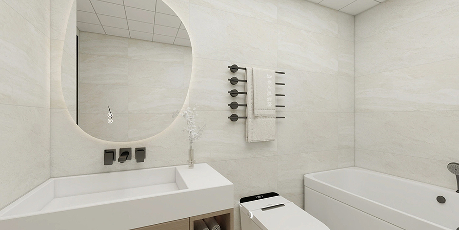 建津里134㎡極簡(jiǎn)奶油風(fēng)格三居室裝修案例