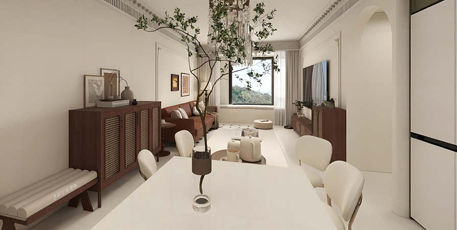 保利和光塵樾99㎡法式風(fēng)格三居室原創(chuàng)案例