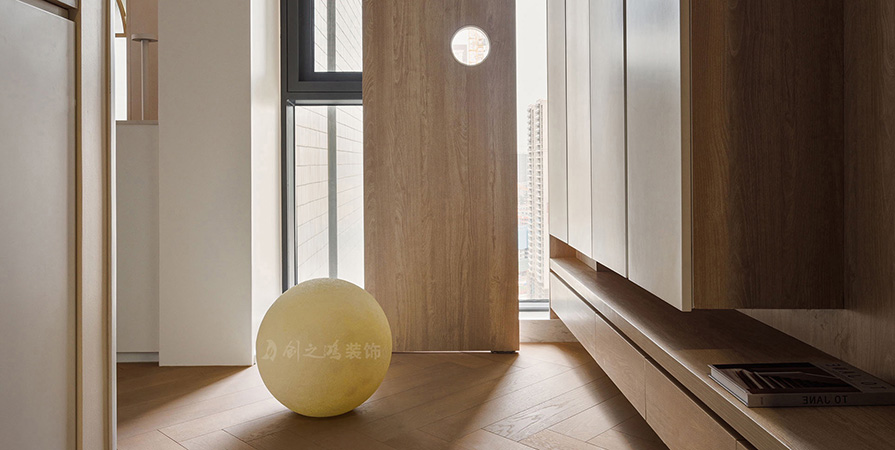 花語津郡96㎡奶油風格三居室裝修案例