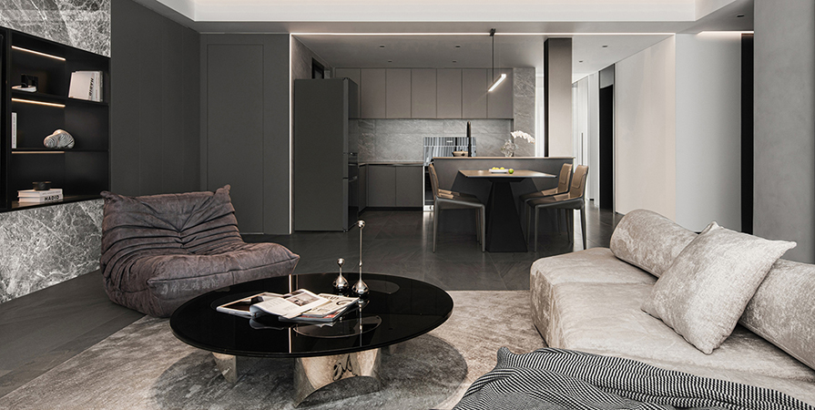 鵬飛南開學苑127㎡現代風格三居室裝修案例