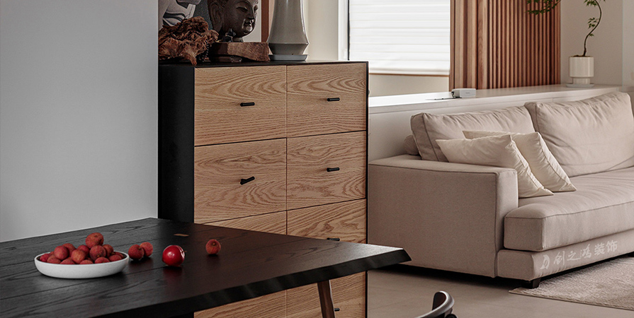 綠城·柳岸曉風(fēng)100㎡原木風(fēng)格兩居室裝修案例