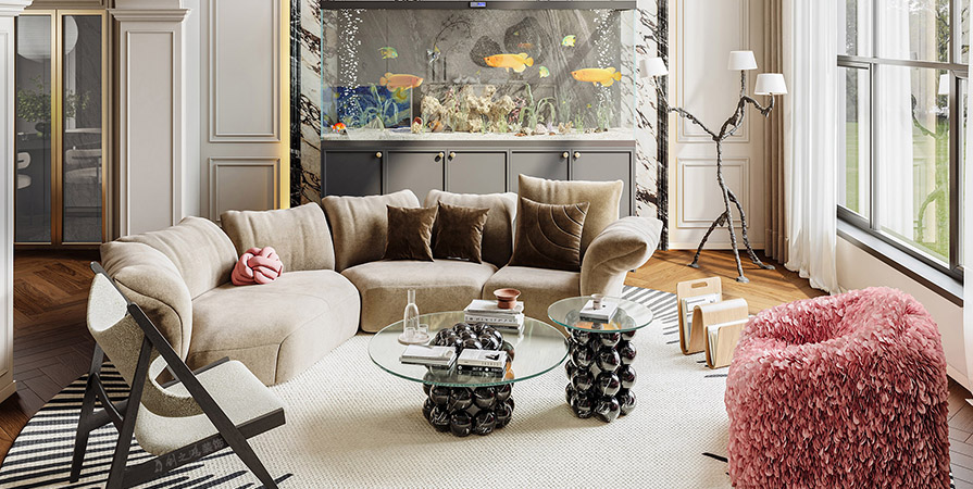 靜海秋實園300㎡法式風格別墅裝修案例