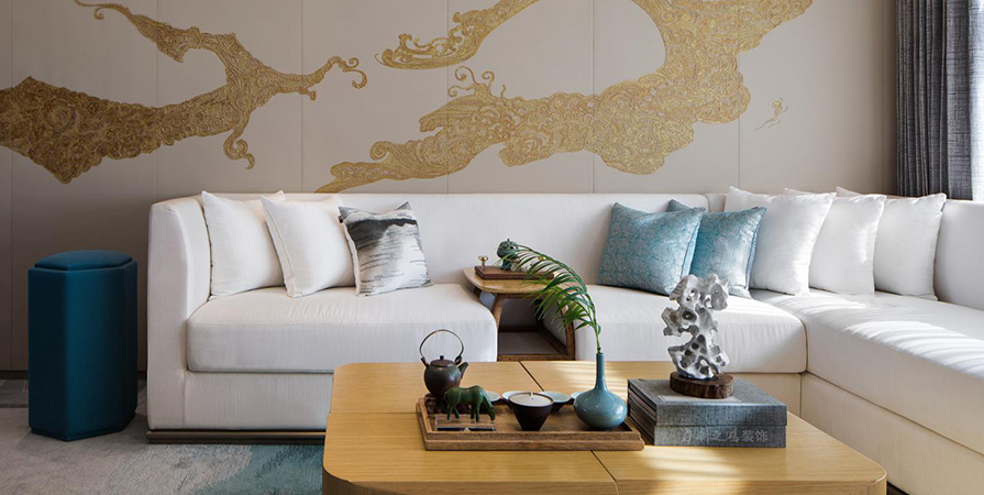 鵬飛南開(kāi)學(xué)苑127㎡新中式風(fēng)格三居室裝修案例