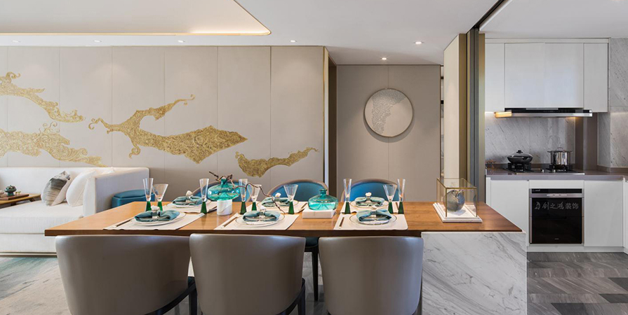 鵬飛南開(kāi)學(xué)苑127㎡新中式風(fēng)格三居室裝修案例