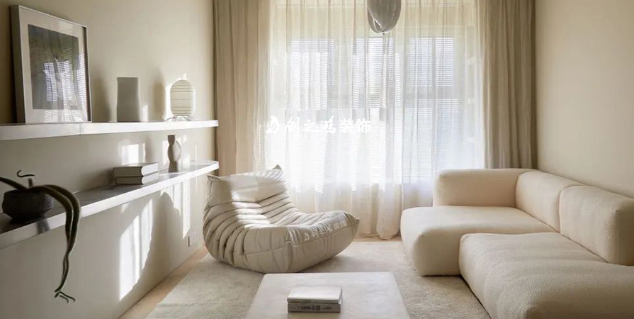 金地萬悅城77㎡奶油風(fēng)格兩居室裝修案例