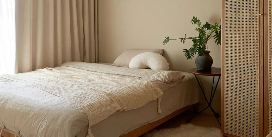 金地萬悅城77㎡奶油風(fēng)格兩居室裝修案例