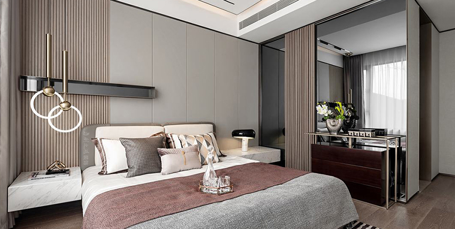 鵬飛南開學(xué)苑111㎡輕奢風(fēng)格三居室裝修案例