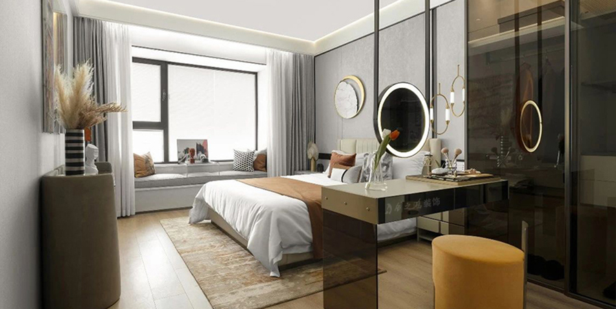 金地水西印143㎡輕奢風(fēng)格三居室裝修案例