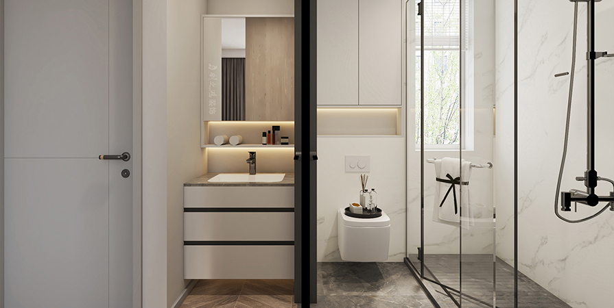 復(fù)地湖濱廣場145㎡現(xiàn)代風(fēng)格三居室裝修案例