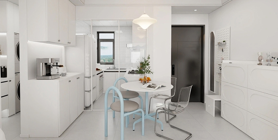 保利和光塵樾89㎡奶油風(fēng)格三居室原創(chuàng)案例