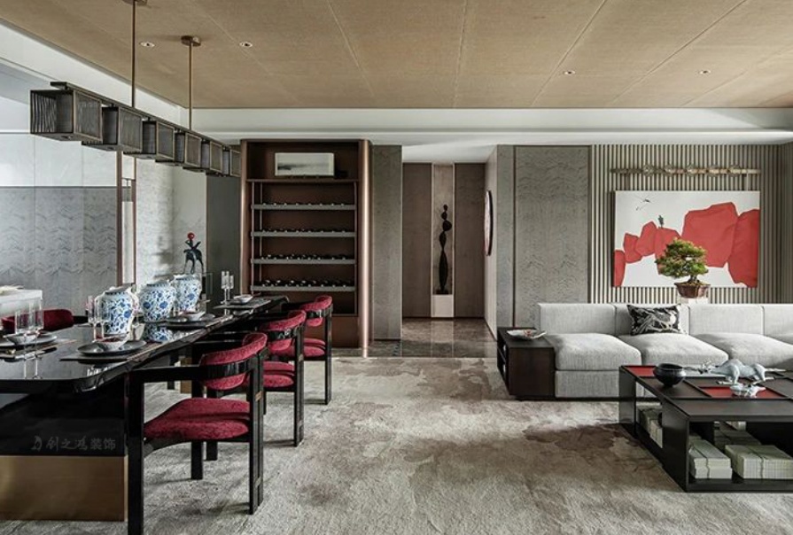 綠城水西雲(yún)廬193㎡新中式風(fēng)格三居室裝修案例