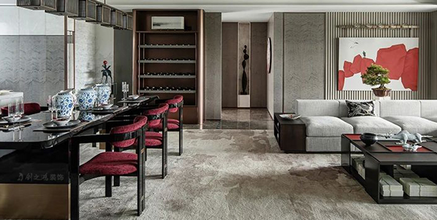 綠城水西雲(yún)廬193㎡新中式風(fēng)格三居室裝修案例