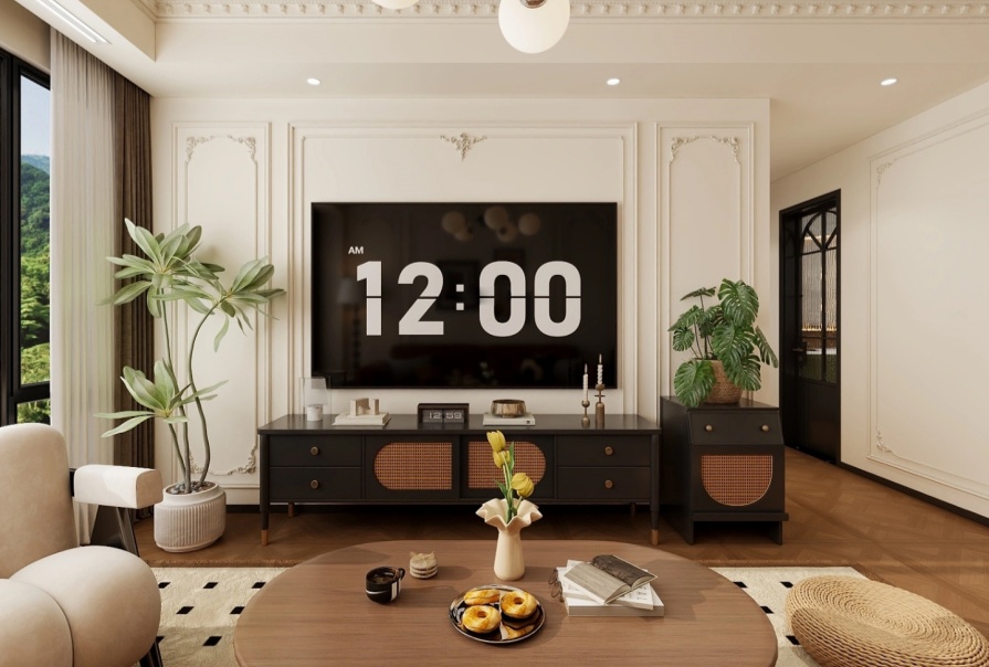 桂語映月100㎡法式風格三居室原創(chuàng)案例