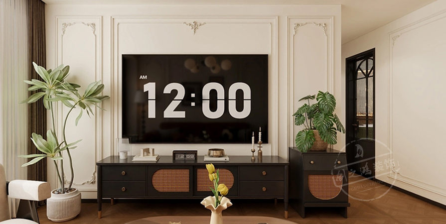 桂語(yǔ)映月100㎡法式風(fēng)格三居室原創(chuàng)案例