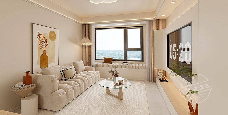 保利·和光塵樾87㎡奶油風(fēng)格三居室原創(chuàng)案例