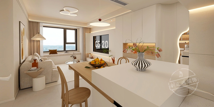 保利·和光塵樾87㎡奶油風(fēng)格三居室原創(chuàng)案例