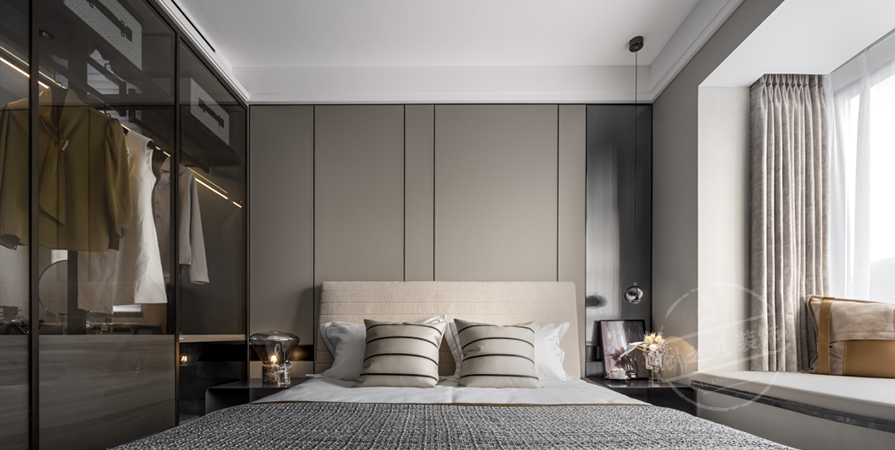 綠城·水西雲(yún)廬103㎡輕奢風格三居室裝修案例