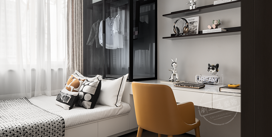 綠城·水西雲(yún)廬103㎡輕奢風格三居室裝修案例