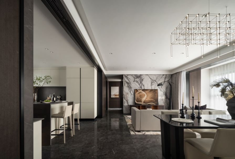 中交海河璽129㎡輕奢風(fēng)格三居室裝修案例