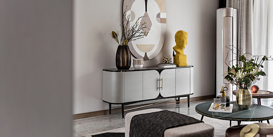 金地·青云玖璋128㎡混搭風(fēng)格三居室裝修案例