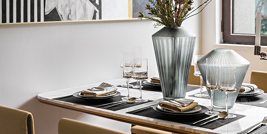 金地·青云玖璋128㎡混搭風(fēng)格三居室裝修案例