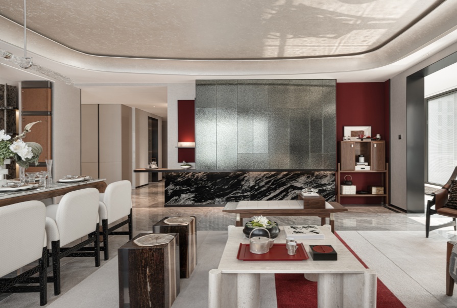 大都會天匯尚苑236㎡輕奢風(fēng)格三居室裝修案例