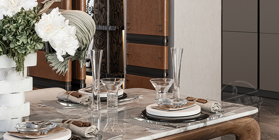 大都會天匯尚苑236㎡輕奢風格三居室裝修案例