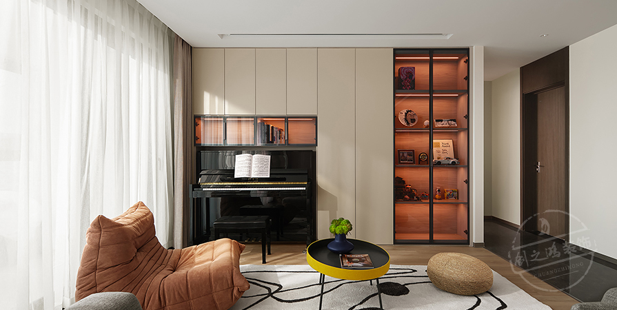 鵬飛南開學苑112㎡現(xiàn)代風格四居室裝修案例