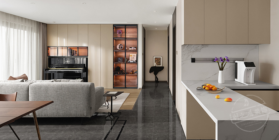 鵬飛南開學苑112㎡現(xiàn)代風格四居室裝修案例