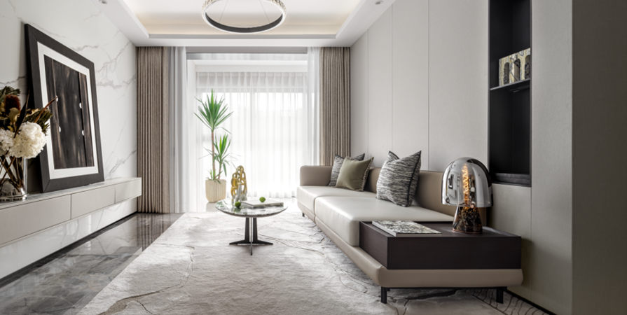 金地萬悅城95㎡輕奢風格三居室裝修案例