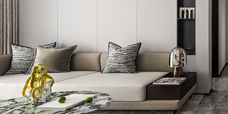 金地萬悅城95㎡輕奢風格三居室裝修案例