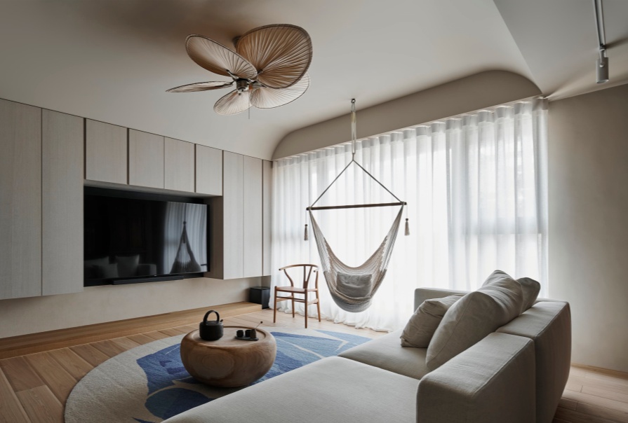 城東春曉88㎡侘寂風(fēng)格三居室裝修案例