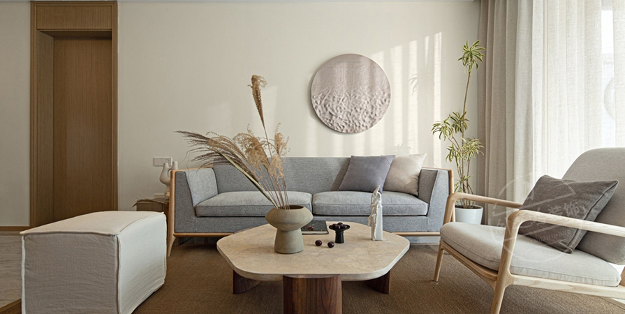 中國鐵建·花語尚東93㎡原木風格三居室裝修案例