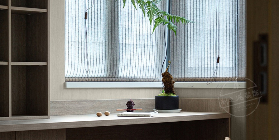 中國鐵建·花語尚東93㎡原木風格三居室裝修案例