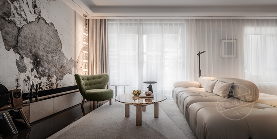金地時(shí)光印110㎡輕奢風(fēng)格三居室裝修案例