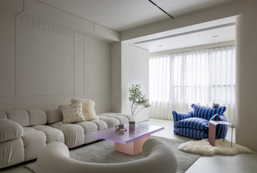 天拖秋澤園135㎡奶油風格三居室裝修案例