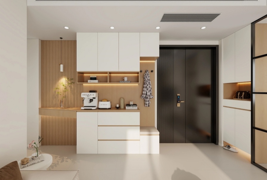 東北角藝術公寓102㎡現(xiàn)代風格三居室裝修案例