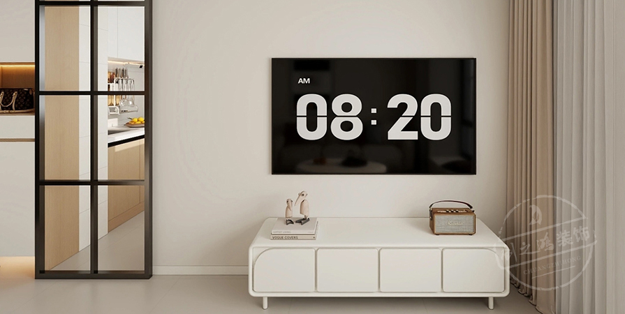 東北角藝術(shù)公寓102㎡現(xiàn)代風(fēng)格三居室裝修案例