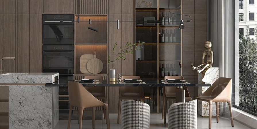 建投譽(yù)山院109㎡意式輕奢風(fēng)格三居室裝修案例