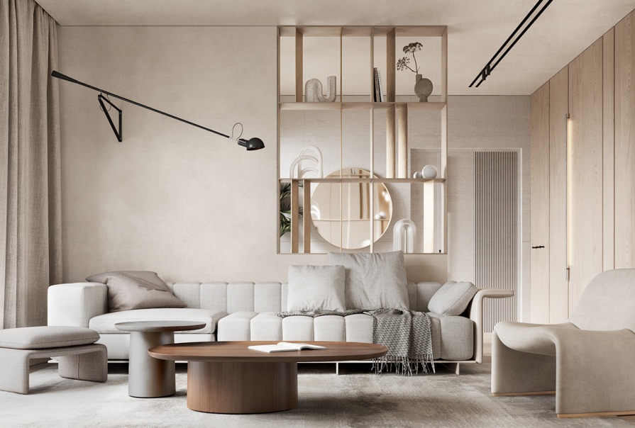 花語(yǔ)尚東142㎡侘寂奶油風(fēng)格三居室裝修案例