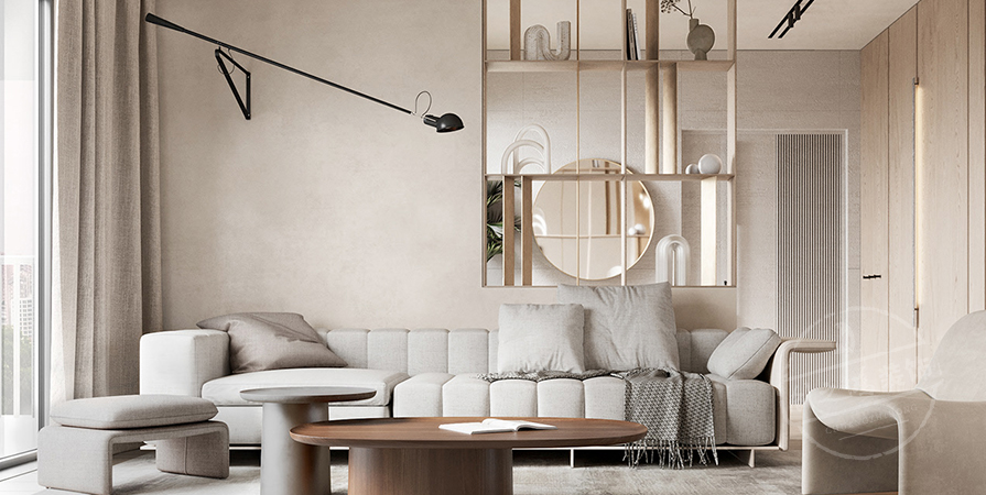 花語尚東142㎡侘寂奶油風格三居室裝修案例