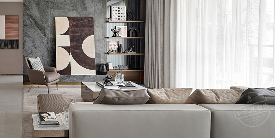 中海峰境南開143㎡輕奢風(fēng)格三居室裝修案例