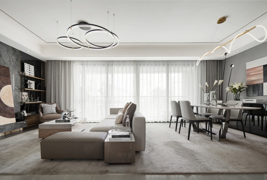 中海峰境南開(kāi)143㎡輕奢風(fēng)格三居室裝修案例