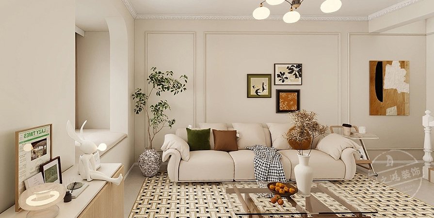 天房美域華庭98㎡奶油風格復式原創(chuàng)案例